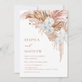 Invitación Boda informal de flores de acuarela boho