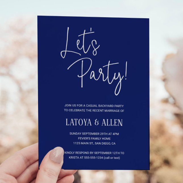 Invitación Boda informal de recepción de boda azul Vamos a fi (Subido por el creador)