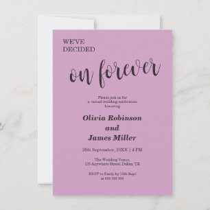 Invitación Boda informal morada Nos hemos decidido por siempr