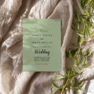 Invitación Boda informal simple Minimalista Sage