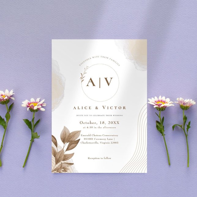 Invitación Boda inicial Minimalista moderno (Subido por el creador)