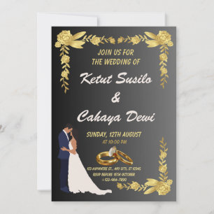 Invitación Boda inmaduro con novia y novio