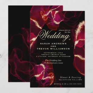 Invitación Boda   Inmensa tinta de alcohol escarlata