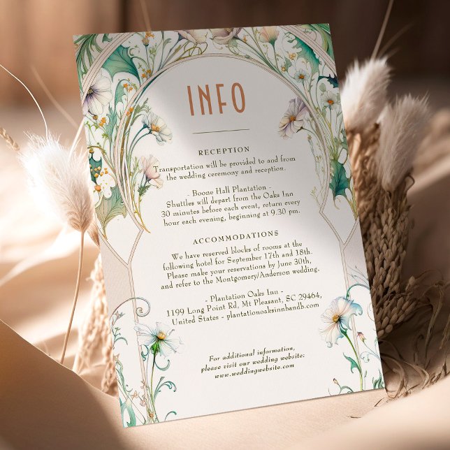 Invitación Boda Insertar información Daisy Art Nouveau de Muc (Subido por el creador)