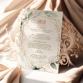 Invitación Boda Insertar información y detalles oro y verde