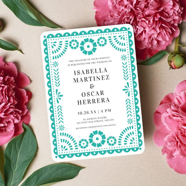 Invitación Boda inspirado en Aqua Papel Picado (Subido por el creador)