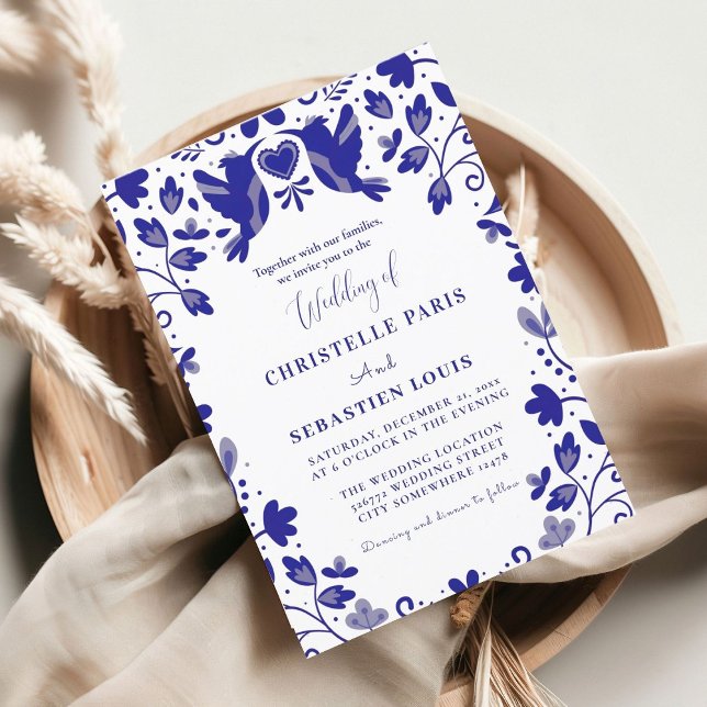 Invitación Boda inspirado en Blue Papel Picado (Subido por el creador)