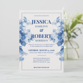 Invitación Boda inspirado en Blue Vintage Floral Chinoiserie