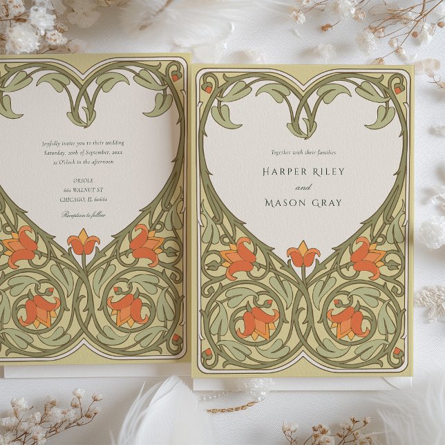 Invitación Boda inspirado en el Art Nouveau de Olive & Aprico (Subido por el creador)