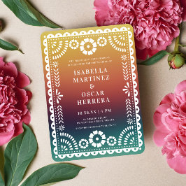 Invitación Boda inspirado en el gradiente del papel pintado d