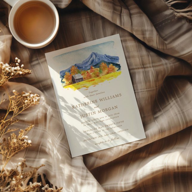 Invitación Boda inspirado en la naturaleza otoñal de acuarela (Subido por el creador)