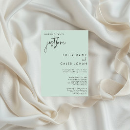 Invitación Boda íntima en juzgado de verde salvia solo amor