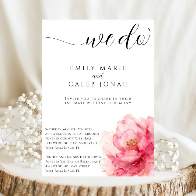 Invitación Boda Íntima Floral Micro Ceremonia Palacio de Just (Subido por el creador)
