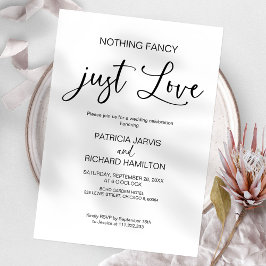 Invitación Boda Íntima Sin Adornos Solo Amor