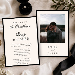 Invitación Boda íntima y elegante en juzgado con estilo clási