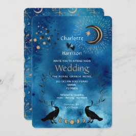 Invitación Boda inusual de Wiccan Magic Constellation
