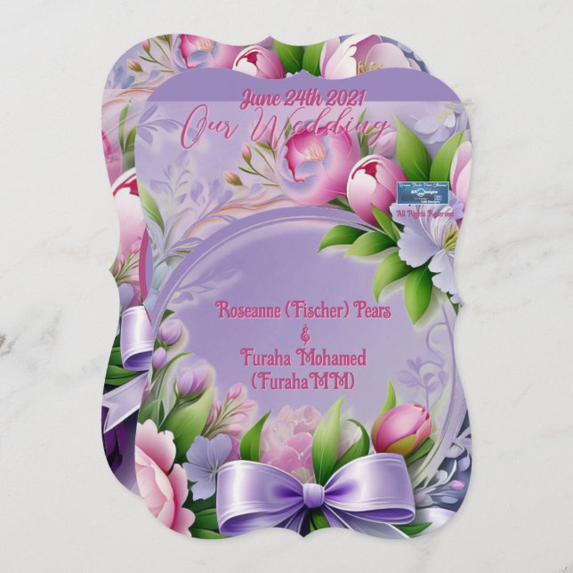 Invitación Boda Inv. 3 Violet(Horizonte) RFPMDesigns ©️ 2024 (Anverso / Reverso)