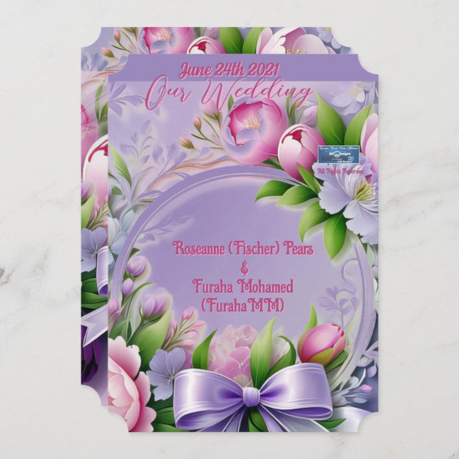 Invitación Boda Inv. 5 Violet(Horizonte) RFPMDesigns ©️ 2024 (Anverso / Reverso)