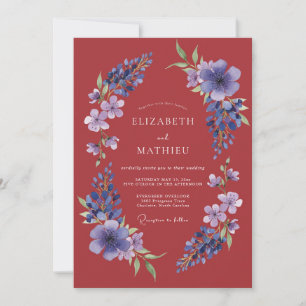 Invitación Boda Invernal Atmosférica con Marsala