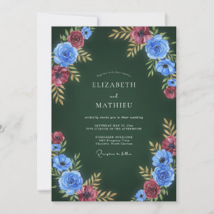 Invitación Boda Invernal Atmosférica de Verde Pino
