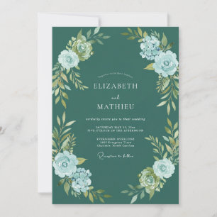 Invitación Boda invernal atmosférica en color turquesa