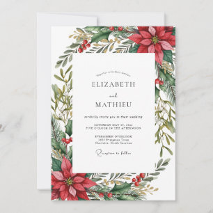 Invitación Boda Invernal Atmosférica Roja