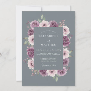 Invitación Boda Invernal Brumosa Gris Pizarra