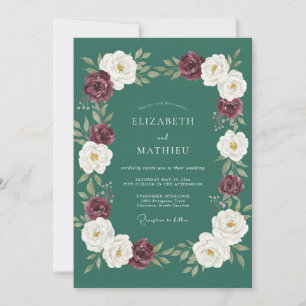 Invitación Boda invernal chic verde turquesa