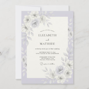 Invitación Boda Invernal con Escarcha de Lavanda