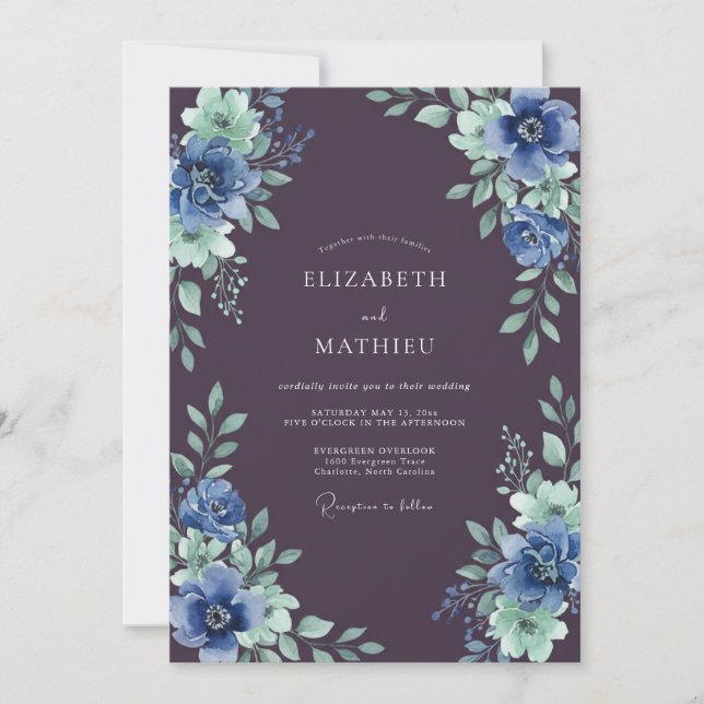 Invitación Boda Invernal de Berenjena Malhumorada (Anverso)