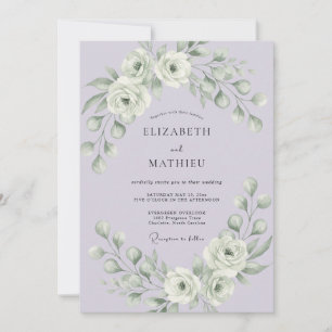 Invitación Boda Invernal de Lavanda Elegante