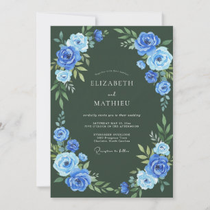 Invitación Boda Invernal Elegante de Verde Cazador