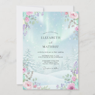 Invitación Boda Invernal Etérea de Azul Hielo