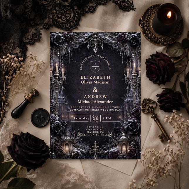Invitación Boda Invernal Gótica Malhumorada (Subido por el creador)