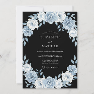 Invitación Boda Invernal Malhumorada de Azul Acero