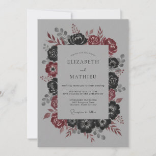 Invitación Boda Invernal Malhumorada de Carbón