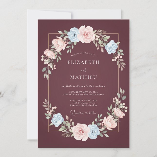 Invitación Boda Invernal Marrón Elegante (Anverso)