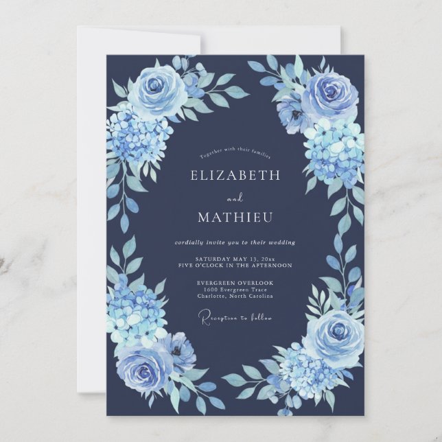 Invitación Boda Invernal Naval Gélida (Anverso)