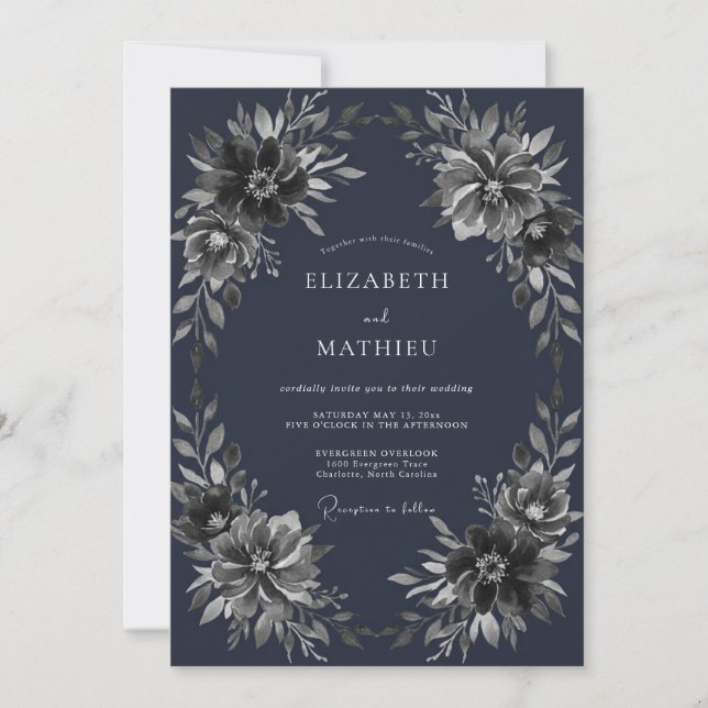 Invitación Boda Invernal Naval Melancólica (Anverso)