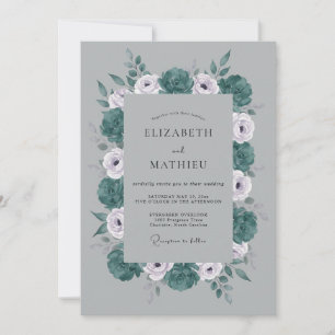 Invitación Boda Invernal Opulenta Gris