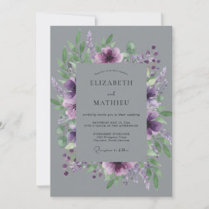 Invitación Boda invernal plumosa y pictórica