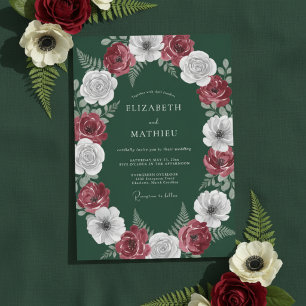 Invitación Boda invernal regia de verde esmeralda