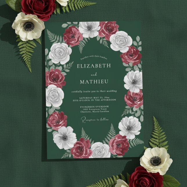 Invitación Boda invernal regia de verde esmeralda (Subido por el creador)