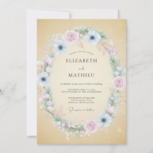 Invitación Boda Invernal Tan Delicada (Anverso)