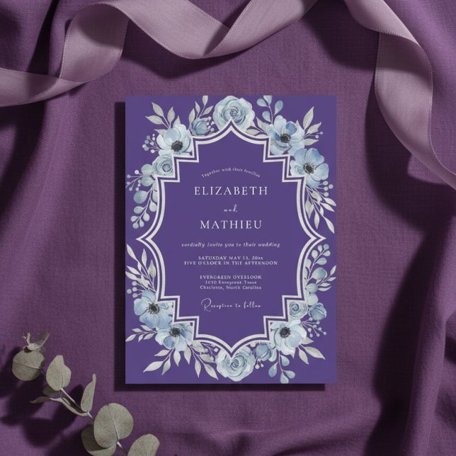 Invitación Boda Invernal Violeta Regio (Subido por el creador)