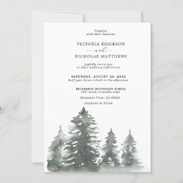 Invitación Boda Invi de Árbol Evergreen de Bosque de Montaña 