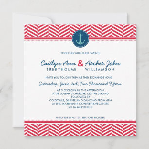 Invitación BODA INVITAR anclaje náutico corazón marina agua r