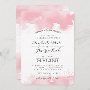 Invitación BODA INVITAR moda elegante acuarela color de rosa