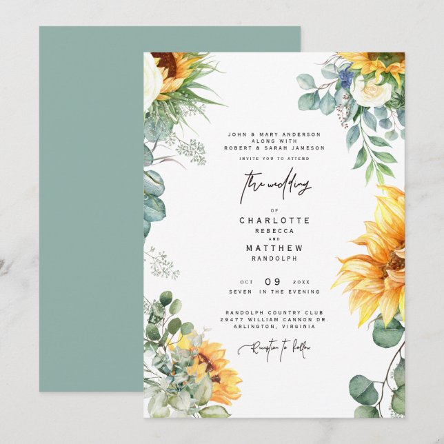 Invitación Boda Invitati de Sage Sage (Anverso / Reverso)