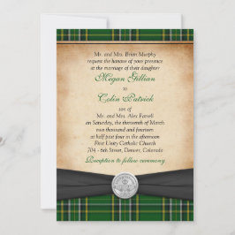 Invitación Boda irlandés del Tartán Celtic Claddagh Lucky in